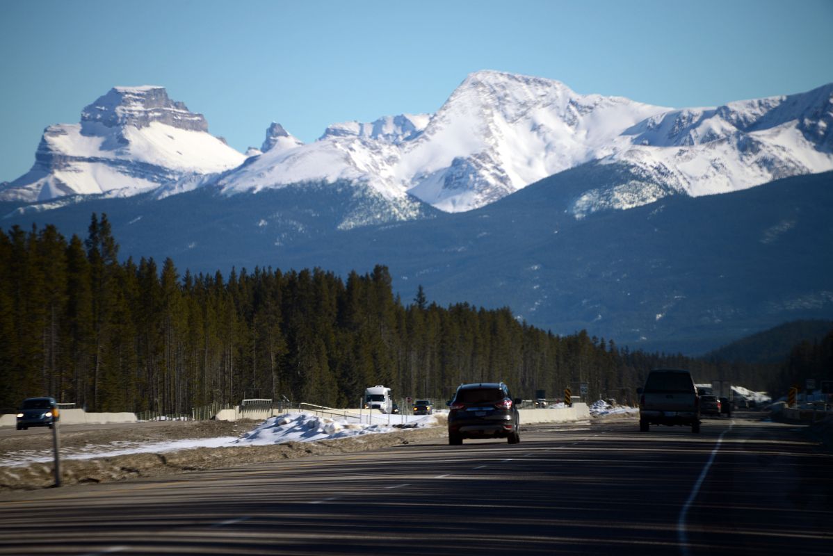 26 Pilot Mountain And Copper Mountain Afternoon From Trans Canada Highway Near Lake Louise in Winter